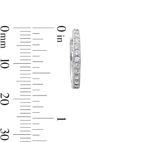 Solid Sterling Silver CZ Milgrain Hoop Earrings