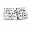 Thumbnail Image 1 of Composite Square Cubic Zirconia Stud Earrings in Sterling Silver