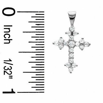 Cubic Zirconia Cross Charm in 10K White Gold