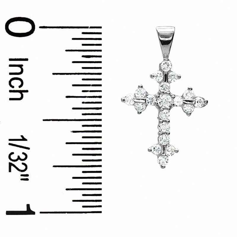 Cubic Zirconia Cross Charm in 10K White Gold