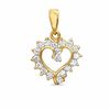 Cubic Zirconia Heart Charm in 10K Solid Gold