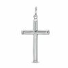 Thin Tube Cross Charm in Sterling Silver