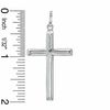 Thin Tube Cross Charm in Sterling Silver