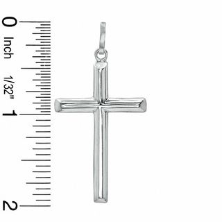 Thin Tube Cross Charm in Sterling Silver