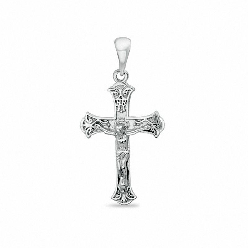 Flat Crucifix Charm in Sterling Silver