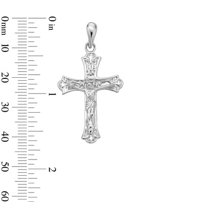 Sterling Silver Solid Flat Crucifix Necklace Charm