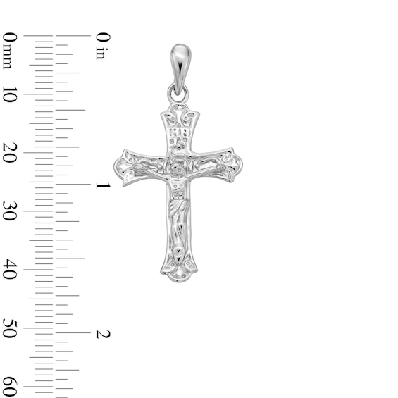 Sterling Silver Solid Flat Crucifix Necklace Charm