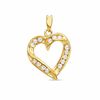 Cubic Zirconia Fancy Open Heart Charm in 10K Solid Gold