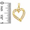 Cubic Zirconia Fancy Open Heart Charm in 10K Solid Gold