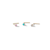 Thumbnail Image 1 of 14K Solid White Gold CZ Multi-Colored Nose Stud Set - 24G