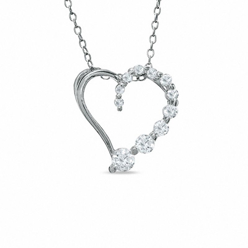 Cubic zirconia on sale heart pendant