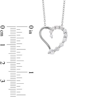 Journey Cubic Zirconia Heart Pendant in Sterling Silver