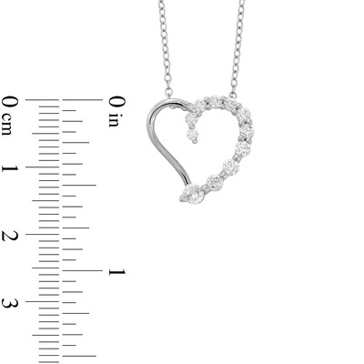 Journey Cubic Zirconia Heart Pendant in Sterling Silver