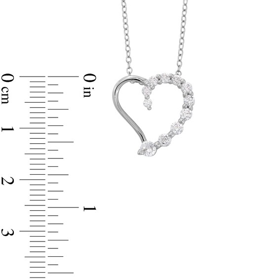 Journey Cubic Zirconia Heart Pendant in Sterling Silver