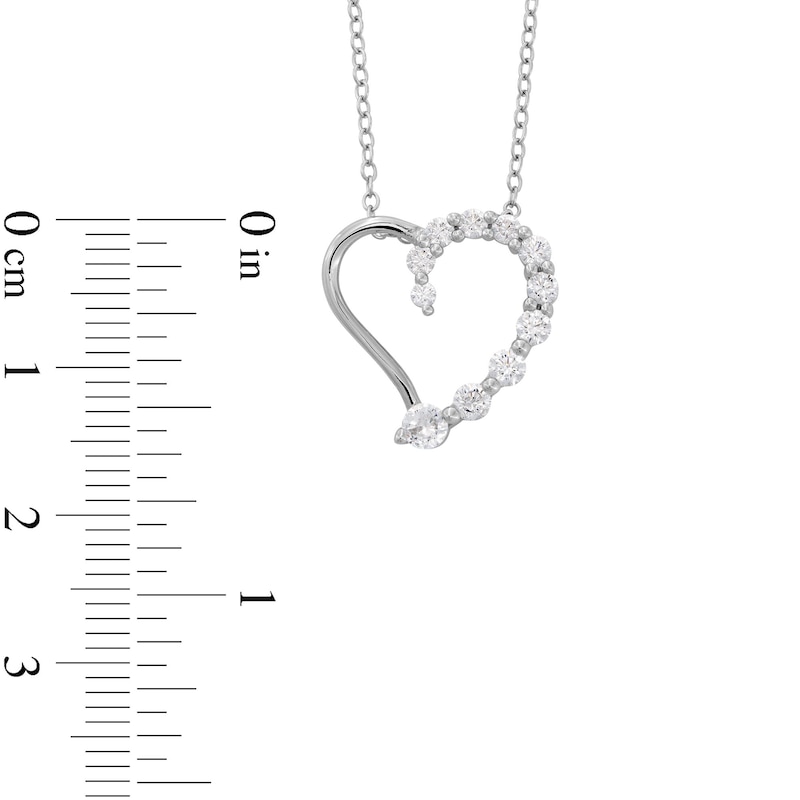 Journey Cubic Zirconia Heart Pendant in Sterling Silver