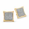 Thumbnail Image 1 of 1/2 CT. T.W. Diamond Curved Square Earrings in 10K Gold