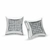 1/5 CT. T.W. Diamond Curved Square Earrings in 10K Gold