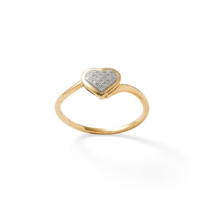 1/20 CT. T.W. Composite Diamond Bypass Heart Ring in 10K Gold