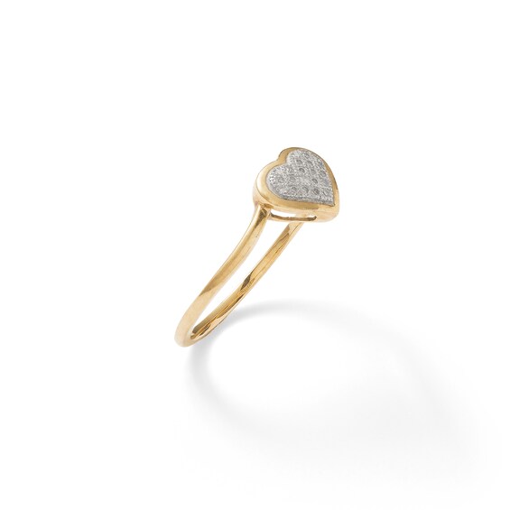 1/20 CT. T.W. Composite Diamond Bypass Heart Ring in 10K Gold