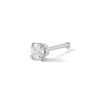 Thumbnail Image 0 of 14K Semi-Solid White Gold Diamond Accent Nose Stud - 22G 1/4"