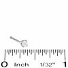 Thumbnail Image 1 of 14K Semi-Solid White Gold Diamond Accent Nose Stud - 22G 1/4"