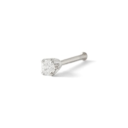 022 Gauge Diamond Accent Nose Stud in 14K White Gold