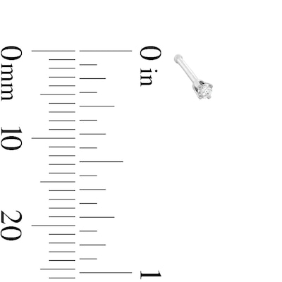 14K White Gold Diamond Accent Nose Stud - 22G