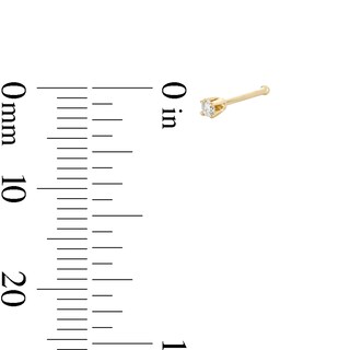 14K Solid Gold Diamond Accent Nose Stud