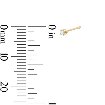 14K Solid Gold Diamond Accent Nose Stud