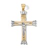 Thumbnail Image 1 of Crucifix with Leaf Tips Charm in 10K Solid Two-Tone Gold