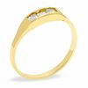 Child's Princess-Cut Cubic Zirconia Three Stone Ring in 10K Gold - Size 4