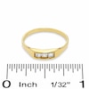 Child's Princess-Cut Cubic Zirconia Three Stone Ring in 10K Gold - Size 4