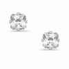Thumbnail Image 1 of 6mm Princess-Cut Cubic Zirconia Solitaire Stud Piercing Earrings in Solid Stainless Steel
