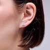 Thumbnail Image 2 of 6mm Princess-Cut Cubic Zirconia Solitaire Stud Piercing Earrings in Solid Stainless Steel