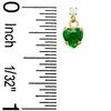 Thumbnail Image 2 of 5mm Heart-Shaped Lab-Created Emerald Drop Earrings in 10K Gold with CZ