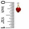 5mm Heart-Shaped Lab-Created Ruby Drop Earrings in 10K Gold with CZ