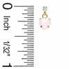 5mm Heart-Shaped Lab-Created Opal Drop Earrings in 10K Gold with CZ's
