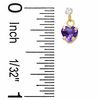 Thumbnail Image 2 of 5mm Heart-Shaped Amethyst Dangle Earrings in 10K Gold