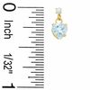 Thumbnail Image 2 of 5mm Heart-Shaped Aquamarine Drop Earrings in 10K Gold with CZ