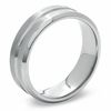 Thumbnail Image 2 of Stainless Steel Lined Wedding Band - Size 12