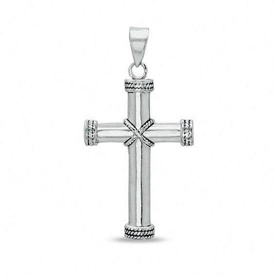 Fancy Cross Charm in Sterling Silver