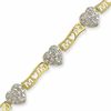 Diamond Accent MOM Heart Bracelet in 18K Gold-Plated Sterling Silver - 7.25"