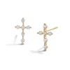 Thumbnail Image 1 of Cubic Zirconia Cross Stud Earrings in 10K Gold