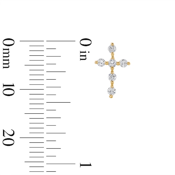 Cubic Zirconia Cross Stud Earrings in 10K Gold