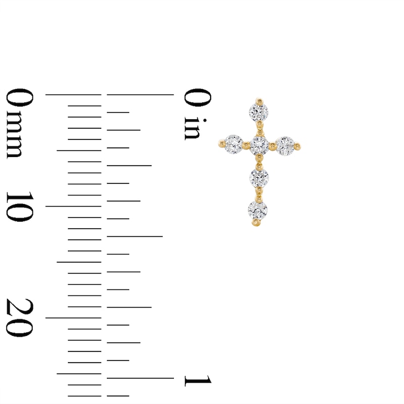 Main Image 3 of Cubic Zirconia Cross Stud Earrings in 10K Gold