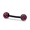 Thumbnail Image 1 of 014 Gauge Pink Polka Dots Acrylic Barbell in Black Biopierce