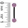 Thumbnail Image 2 of 014 Gauge Pink Polka Dots Acrylic Barbell in Black Biopierce