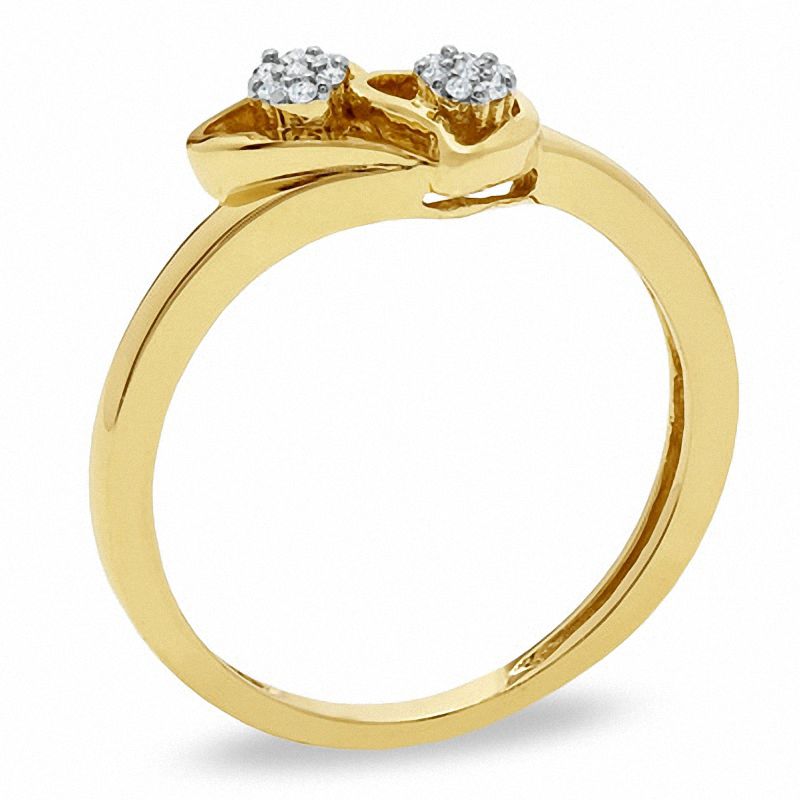 1/20 CT. T.W. Composite Diamond Double Heart Ring in 10K Gold