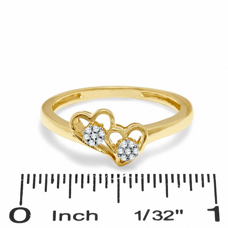1/20 CT. T.W. Composite Diamond Double Heart Ring in 10K Gold