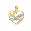 Thumbnail Image 1 of #1 GRANDMA Banner with Rose Charm in 10K Tri-Tone Gold